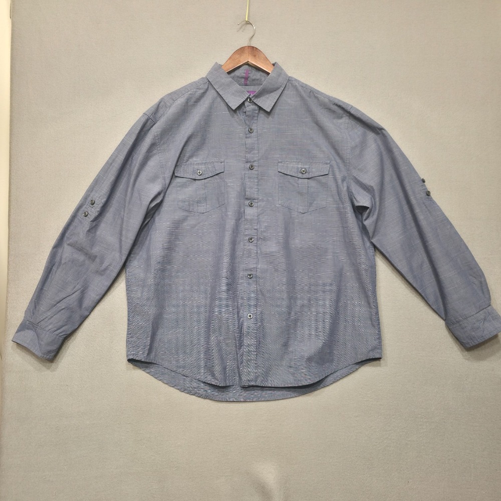 Bruno New York Men's Blue Long Sleeve Button Up‎ Shirt Size XL